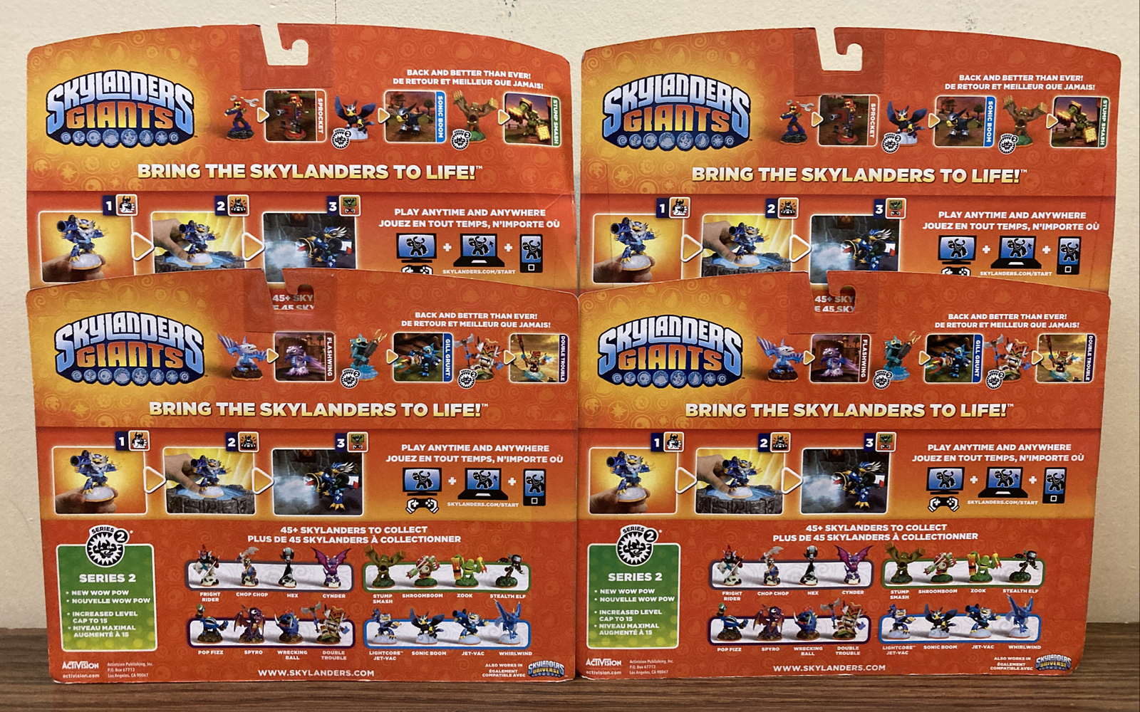 Skylanders Giants Sonic Boom Sprocket Stump Smash Flashwing Sealed Lot Of 4