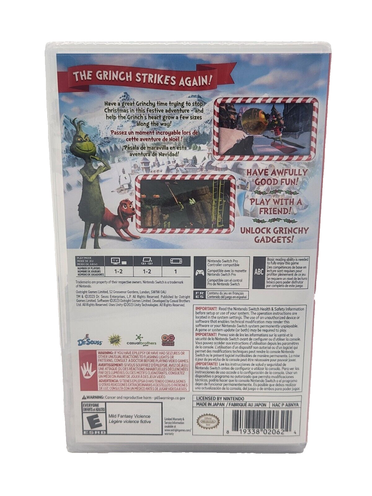 The Grinch Christmas Adventure – Switch – Brand New Factory Sealed US Version