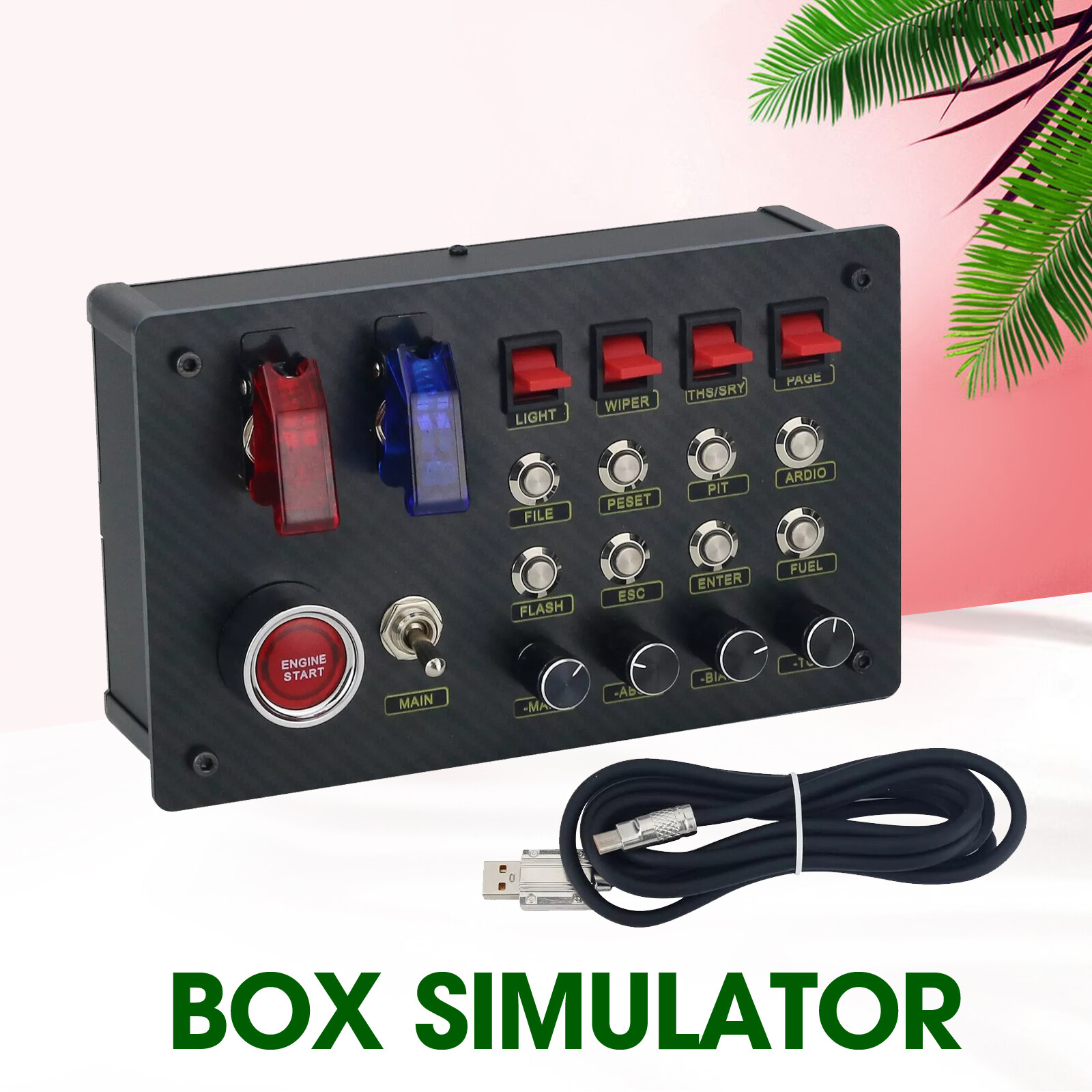 Horizontal Button Box SIM Racing Control Box Simulator for Simagic Fanatec ZQSR