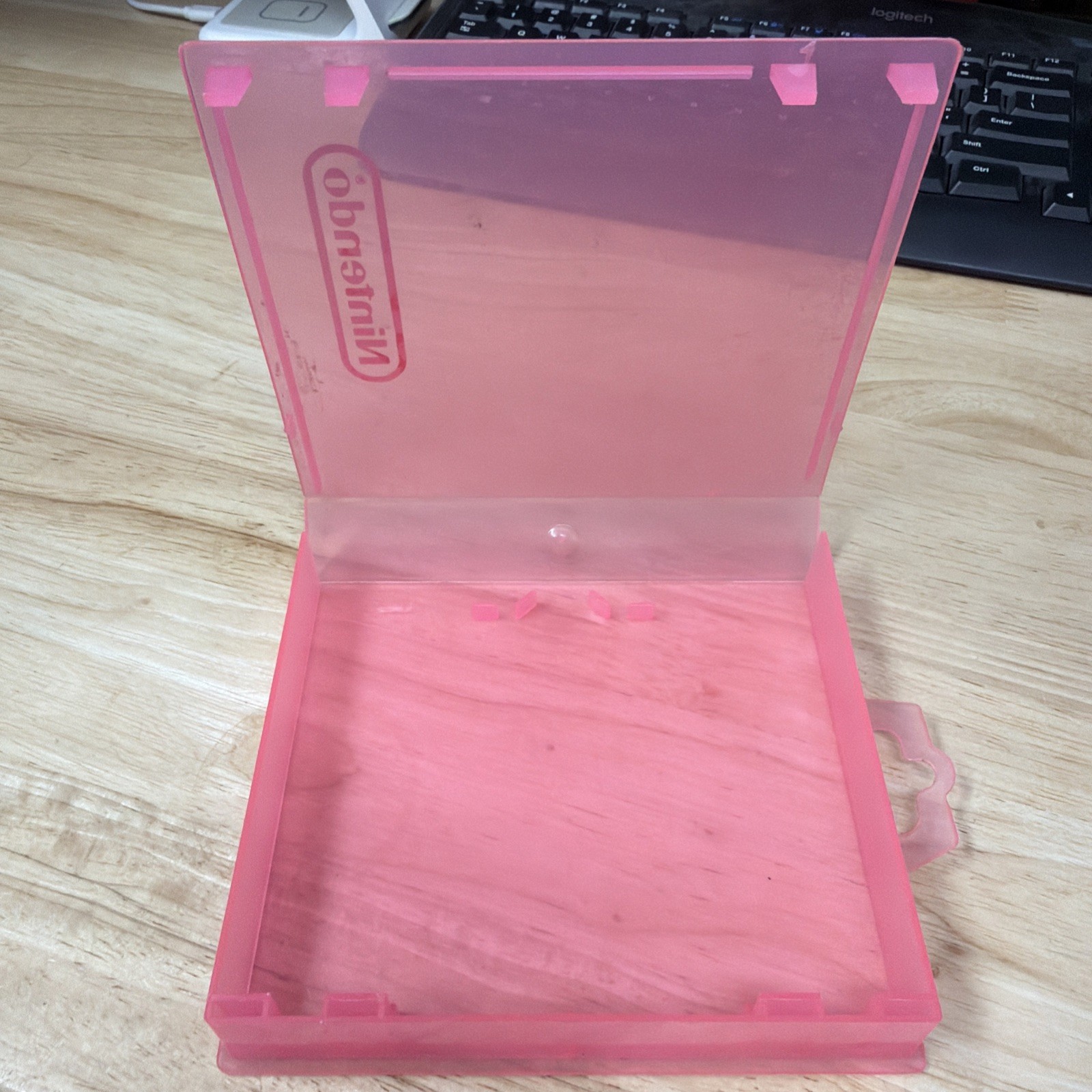 Vintage NES Pink Clamshell Game Case Red Foil Nintendo Cartridge Holder