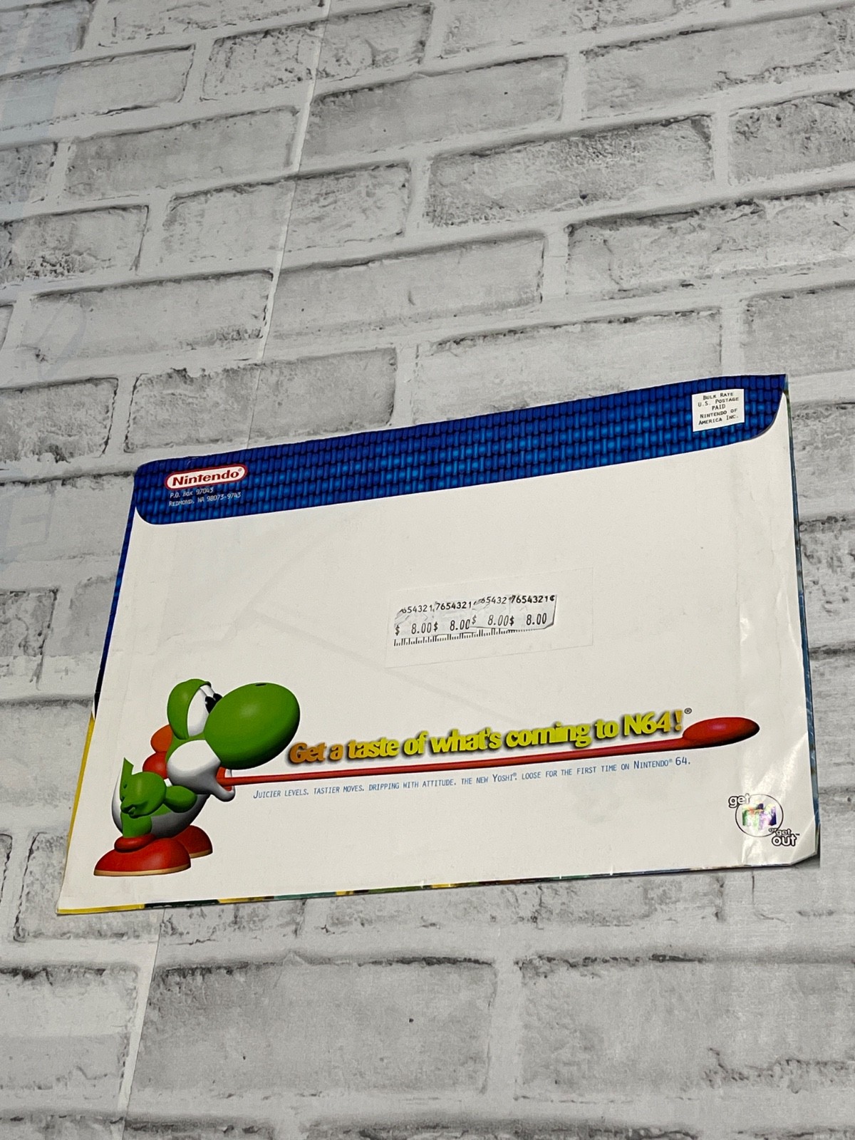 1990’s Yoshi’s Story Nintendo 64 Pre-Release Promo Mailout Poster SEALED RARE