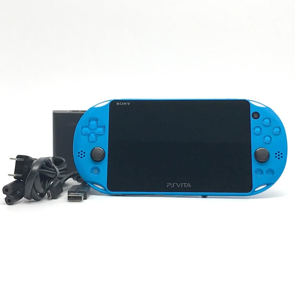 SONY PS Vita PCH-2000 Slim Aqua Blue Wi-Fi LCD w/ Charger “Excellent+”