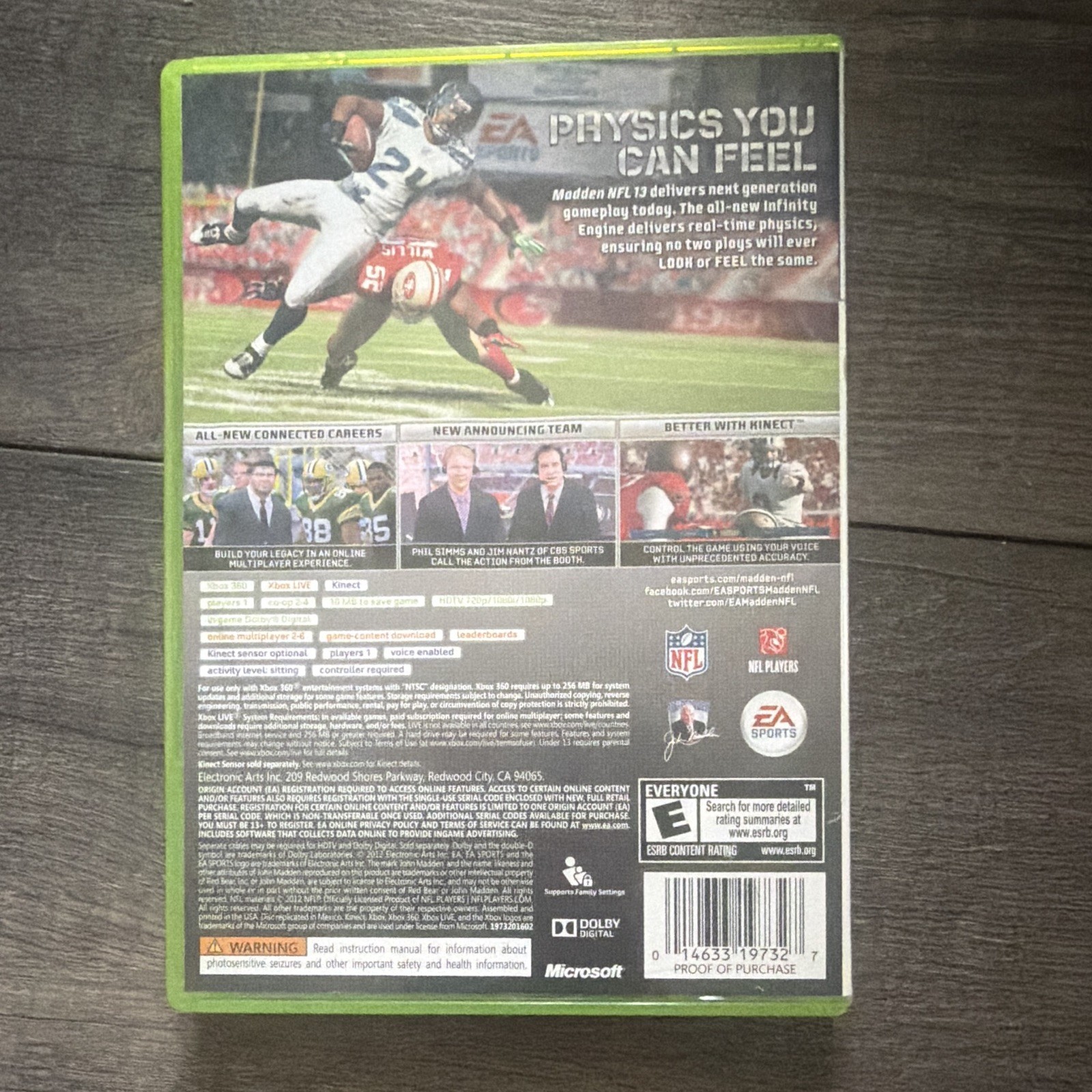 EA Sports Madden NFL 13 Xbox 360 2012 NTSC-U/C E Better w/ Kinect