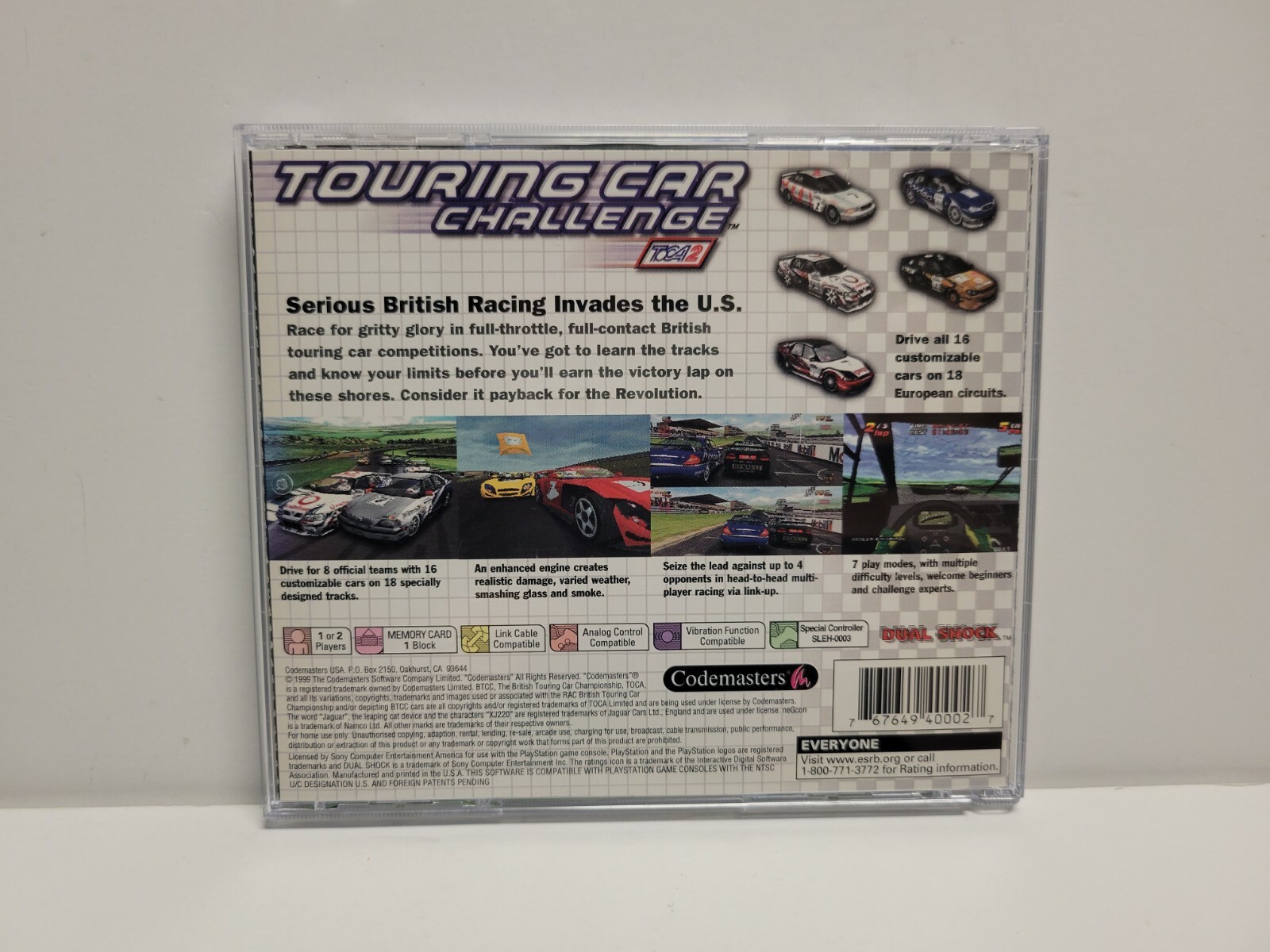 Touring Car Challenge TOCA 2 (PlayStation 1) PS1 Complete with Registration Card