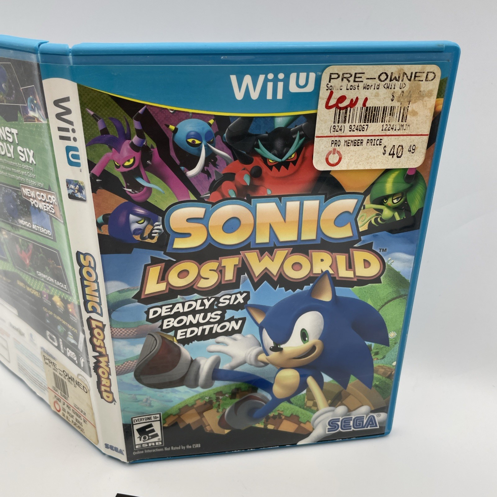 SEGA Sonic Lost World Deadly Six Bonus Edition Wii U w/ Manual COMPLETE