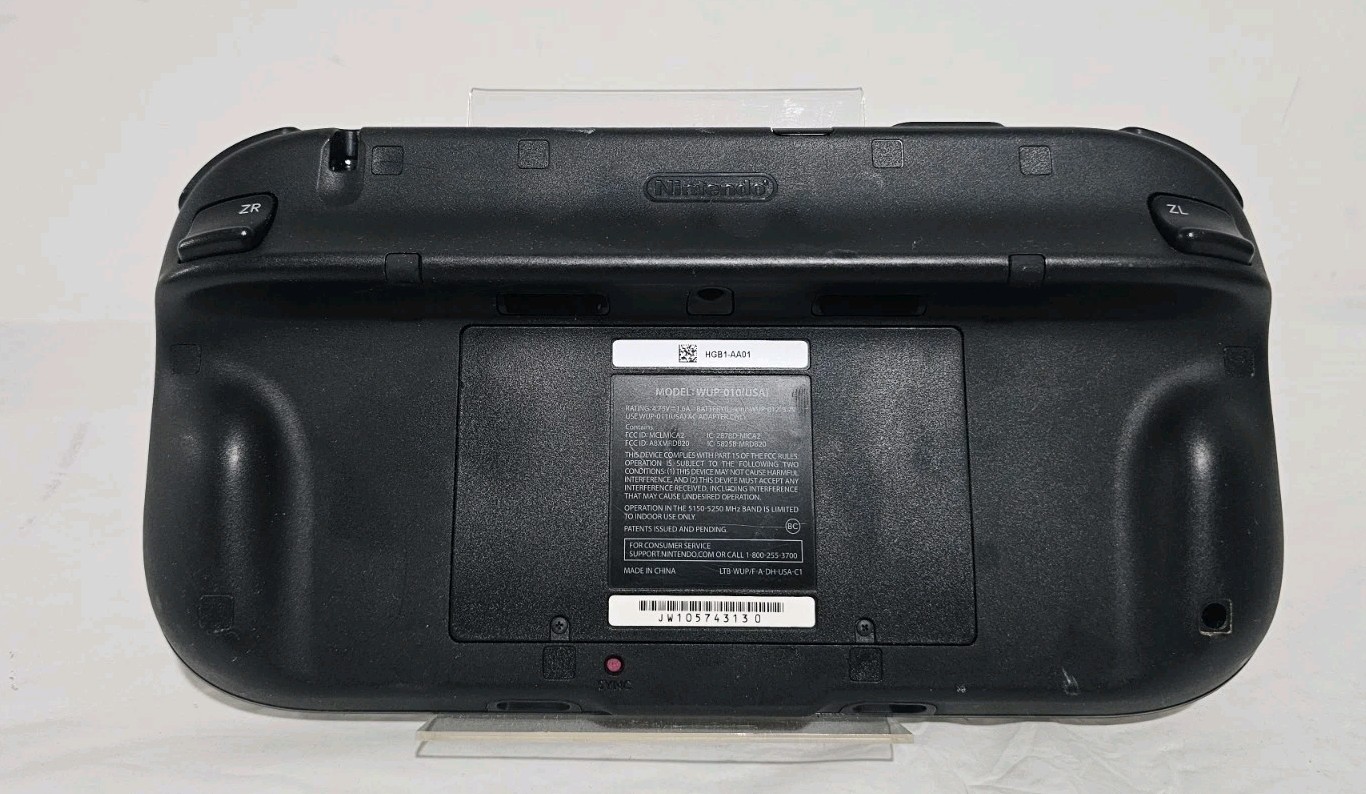 Genuine Black Wii U Gamepad WORKS With Power Cord Tested Wup-010