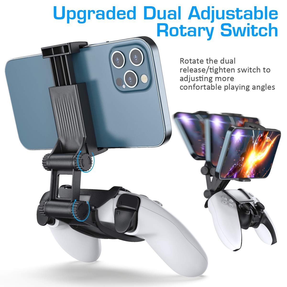 OIVO PS5 Controller Phone Mount Clip, Mobile Gaming Clip Cell White