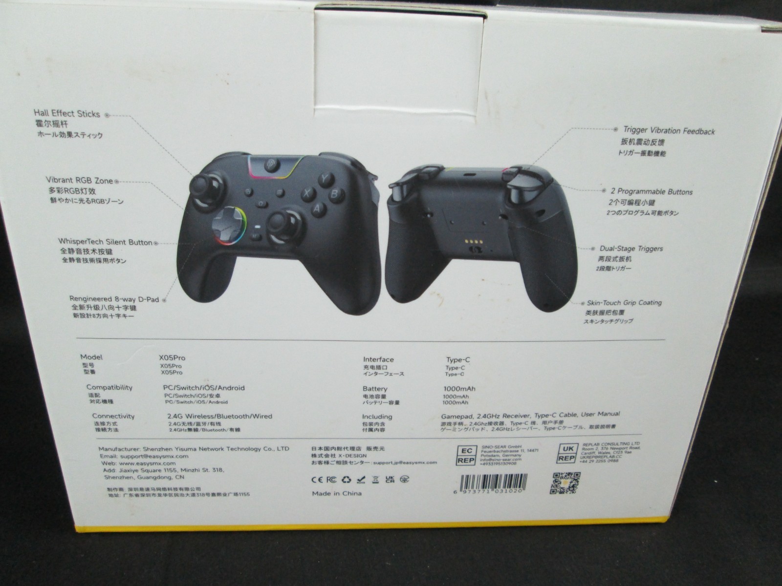 EasySMX X05Pro Wireless PC Controller – Quiet-Press Buttons, 2-Stage Impulse
