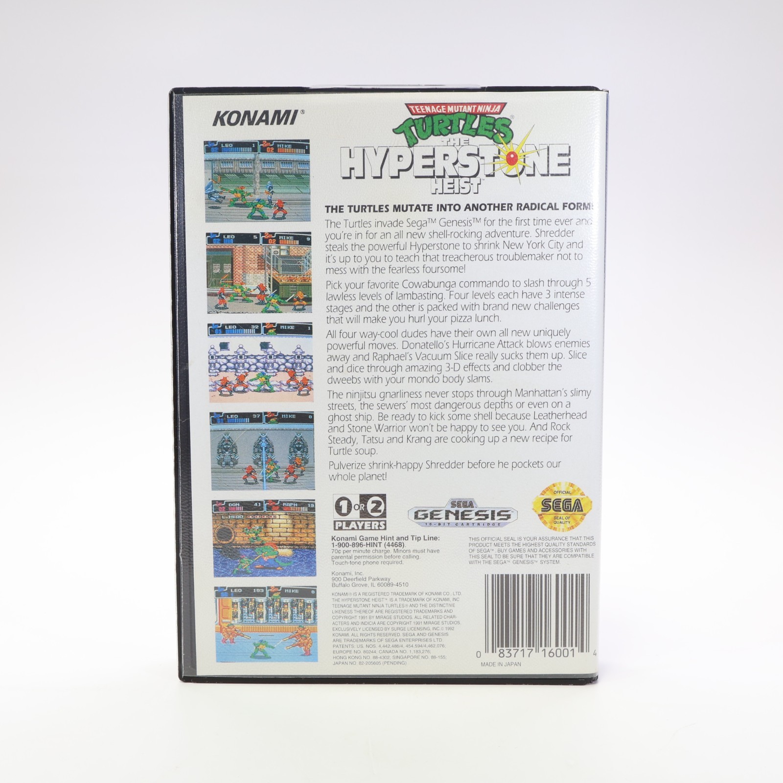 Teenage Mutant Ninja Turtles Hyperstone Heist (Genesis) No Manual – Auth Great