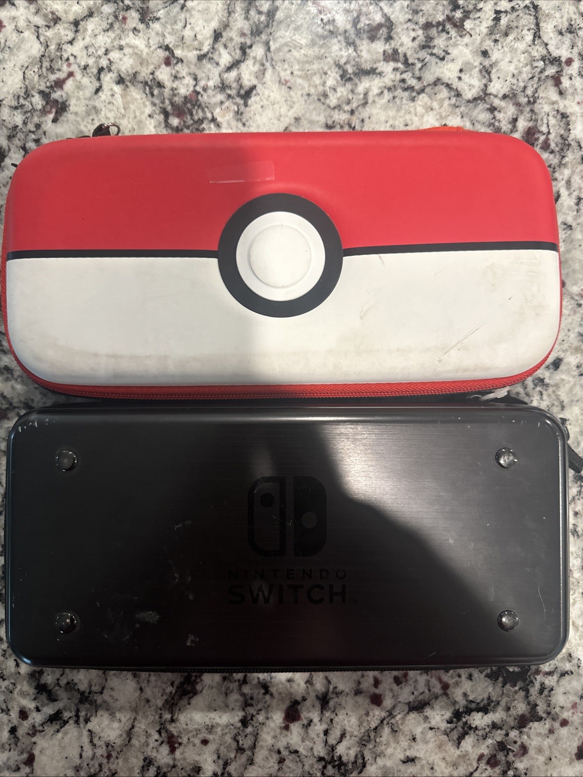 Nintendo Switch Case Lot HORI Black Aluminum Metal & Pokeball Travel Case