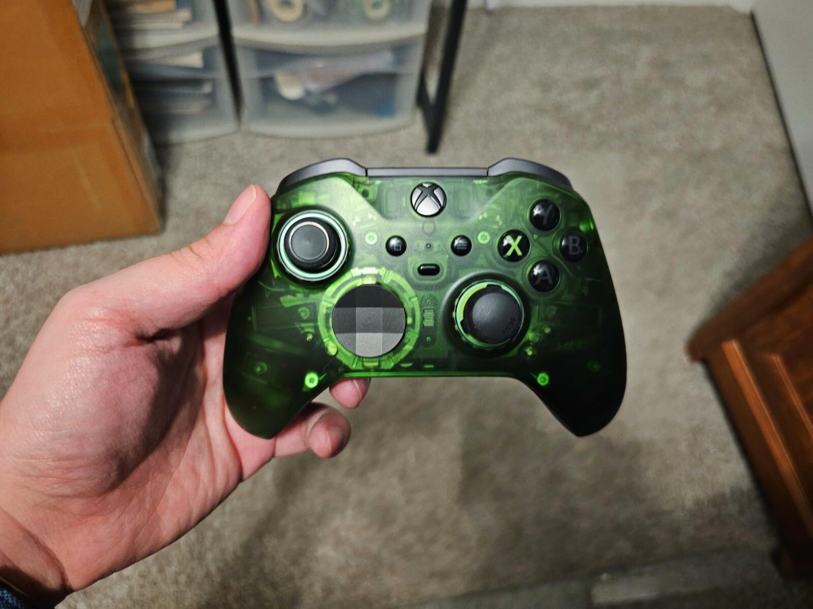 Clear Green Replacement Faceplate Cover for Xbox One Elite Controller Series 2