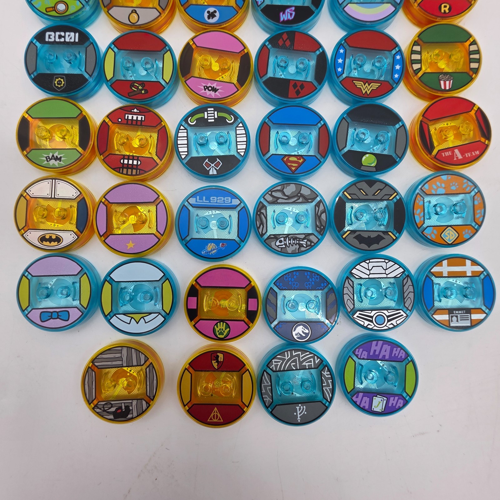 *LOT of 40* LEGO Dimensions Toy Tag Disc DC Batman Simpsons Beetlejuice ET &more