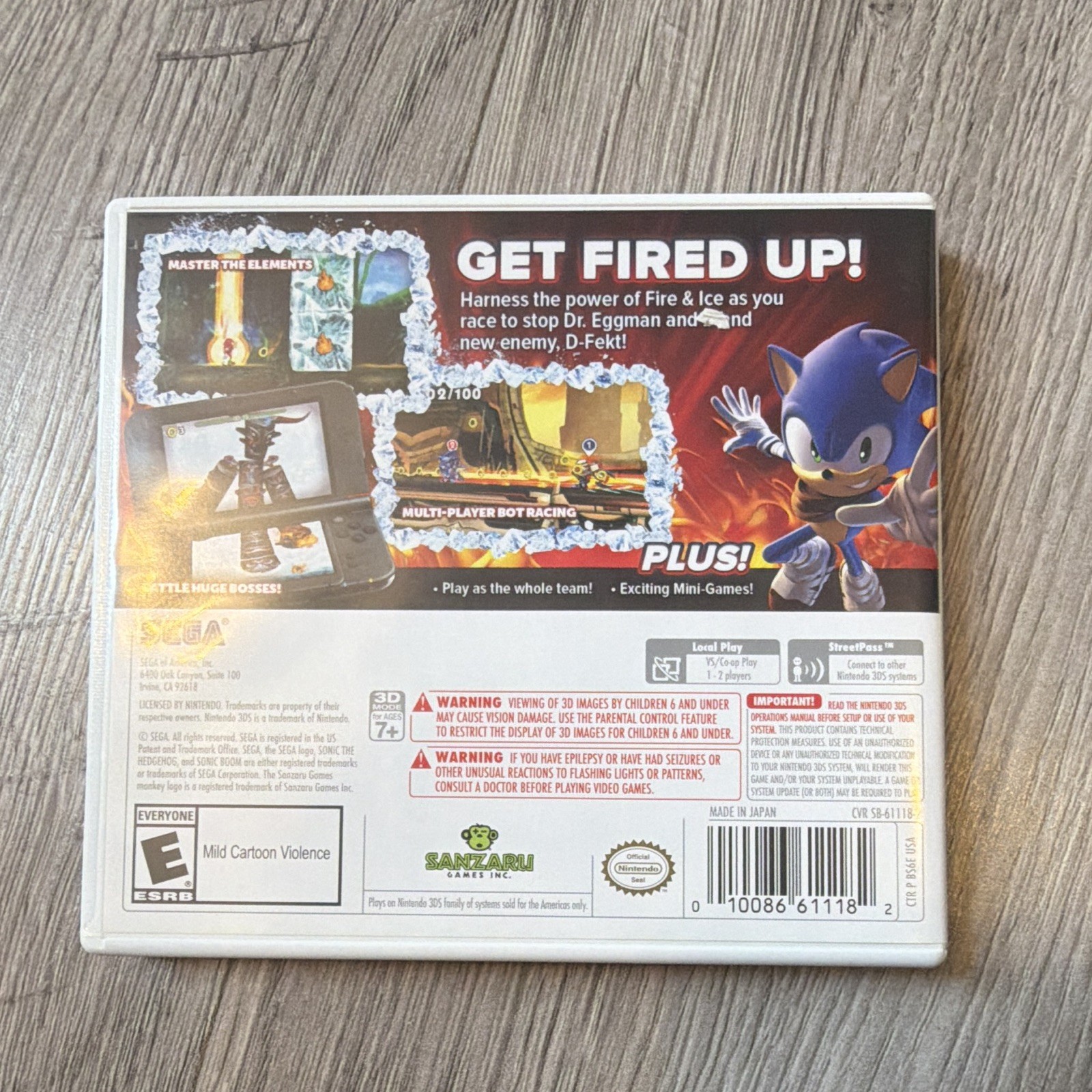 SEGA Sonic Boom: Fire & Ice Nintendo 3DS Multiplayer E NTSC-U/C