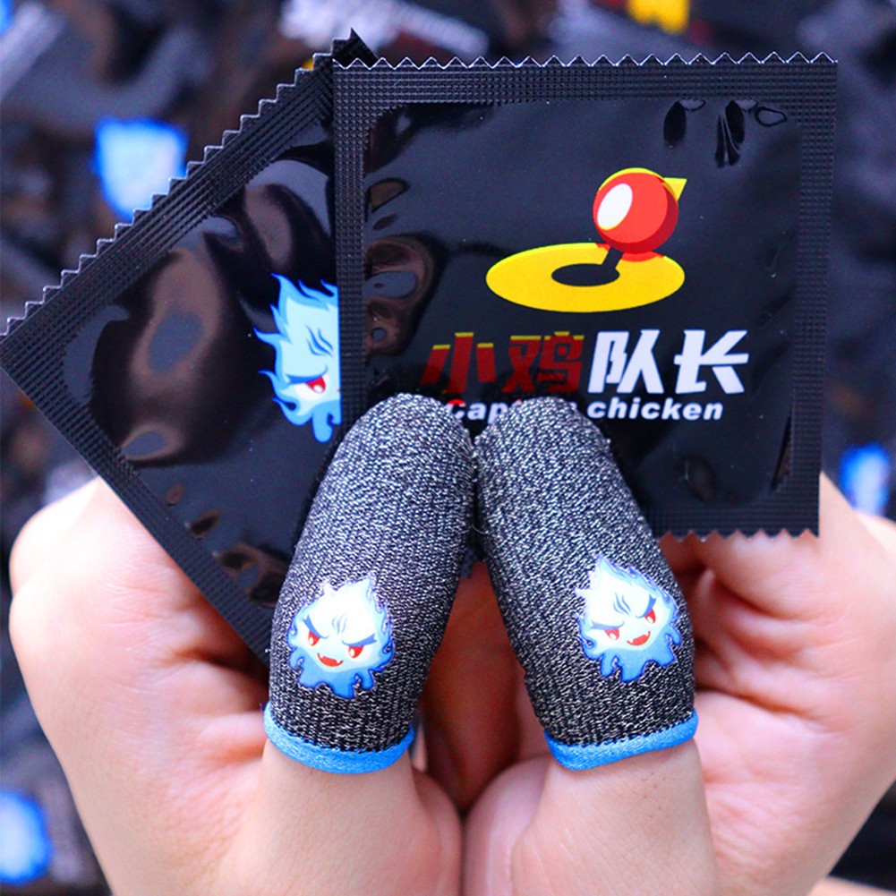 2pcs Mobile Finger Sleeve Sweatproof Screen Controller Touch Gloves for PUBG a