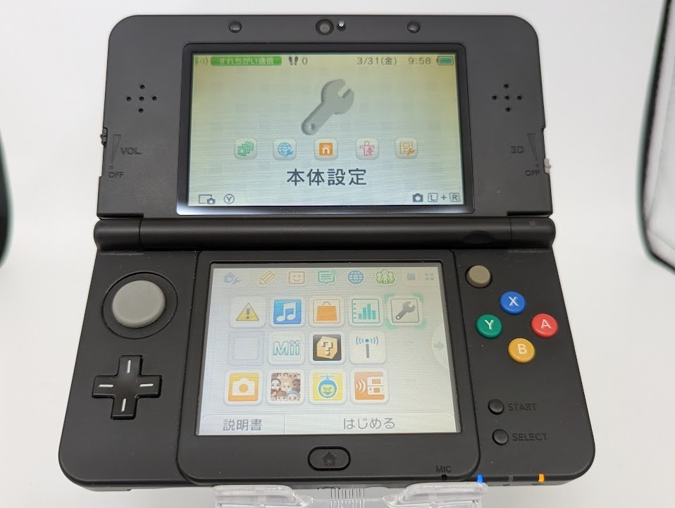 B329 Nintendo New 3DS console Black Japan w/pen fx
