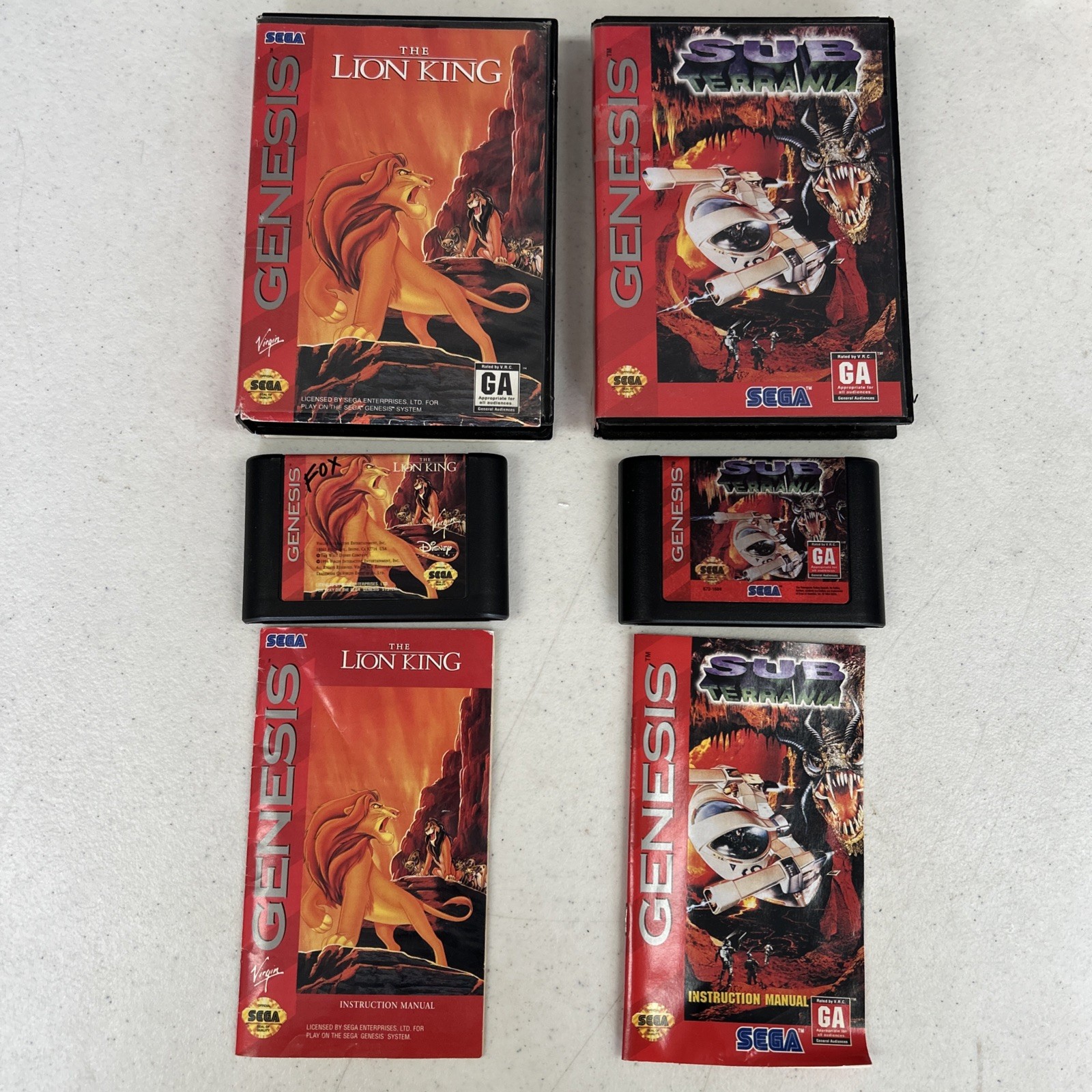 Lot Of 10 Sega Genesis Video Games PTO Shaq Fu Lion King