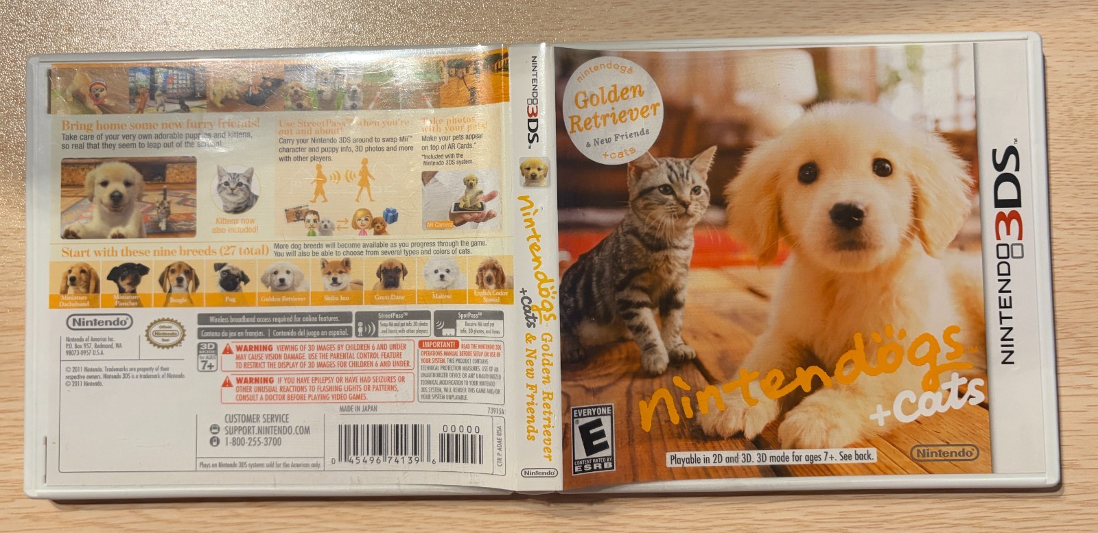 Nintendogs + Cats: Golden Retriever & New Friends (Nintendo 3DS, 2011) tested