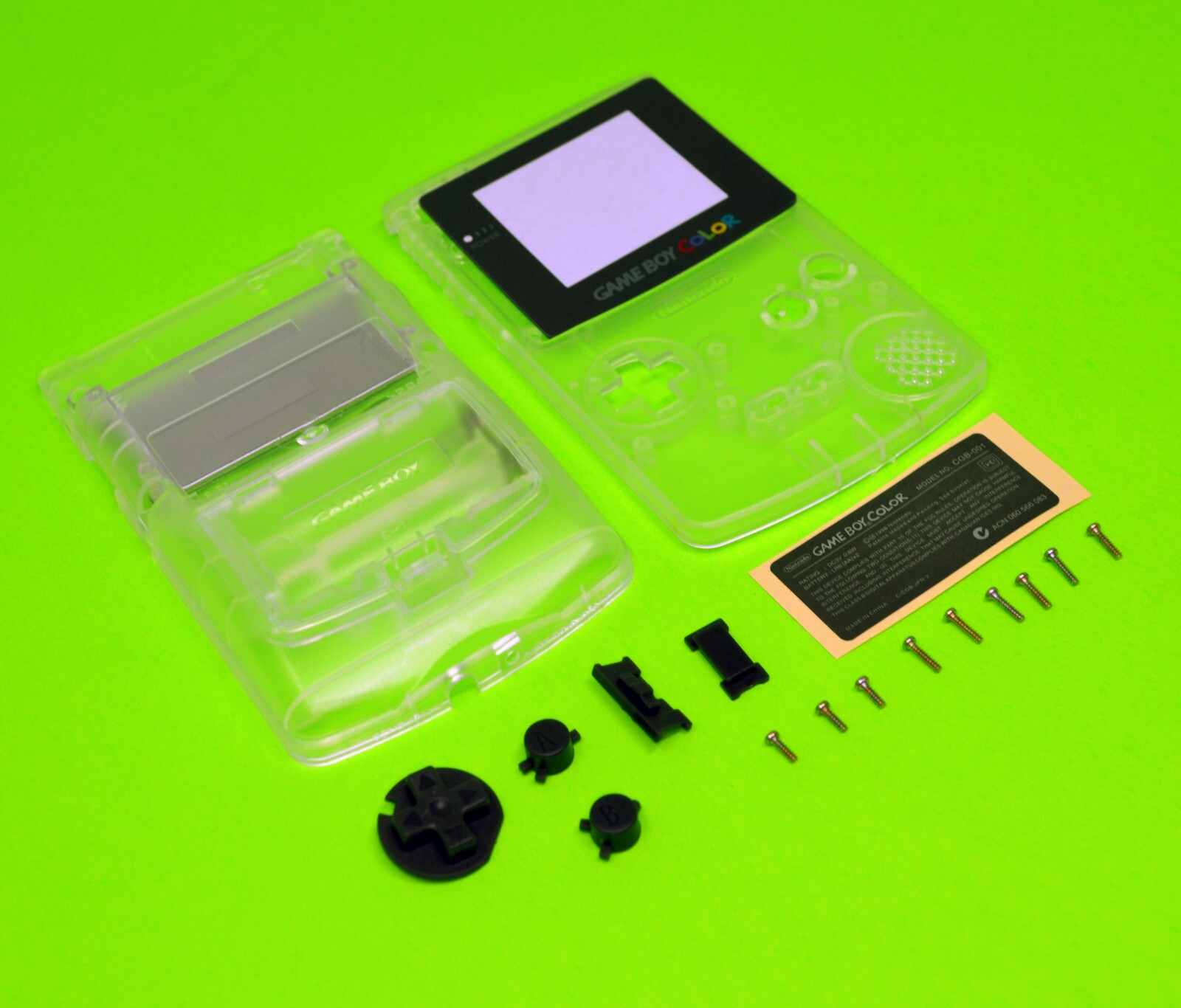 Clear Replacement Housing for Nintendo Game Boy Color Lens GBC Shell Transparent