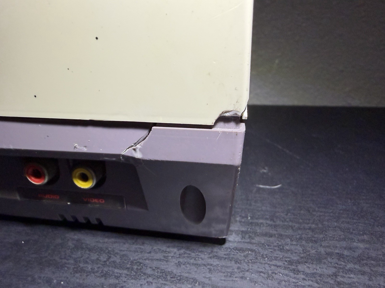 Nintendo NES Console Tested & Working OEM Power/AV Cables No Controller Yellowed