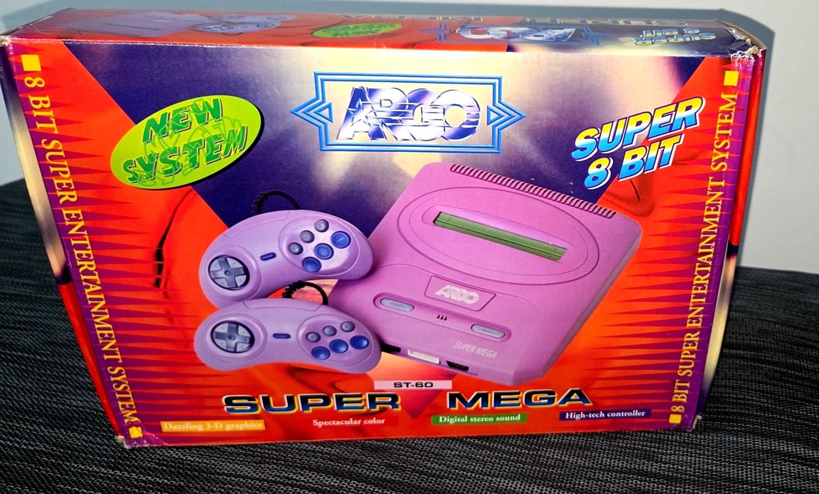 Famiclone 1997 ARGO Super Mega 8-Bit Console New Complete Box & Multicart RARE