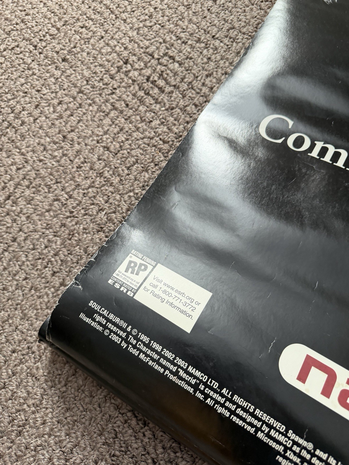 Vintage 2003 Soul Calibur 2 Promo Poster 60×21 Namco Game RARE Original Xbox