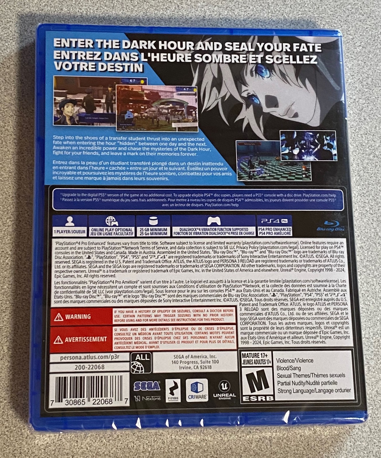 Persona 3 Reload PS4 Brand New Sealed Atlus 200-22068 2109519 730865220687
