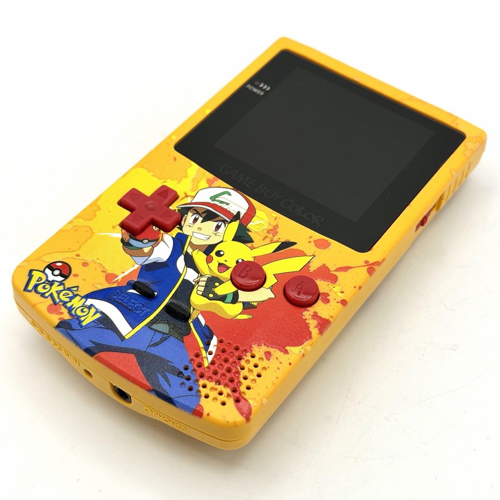 Nintendo Game Boy Color GBC Backlit Q5 IPS Console Ash Pikachu Yellow Pokemon UV