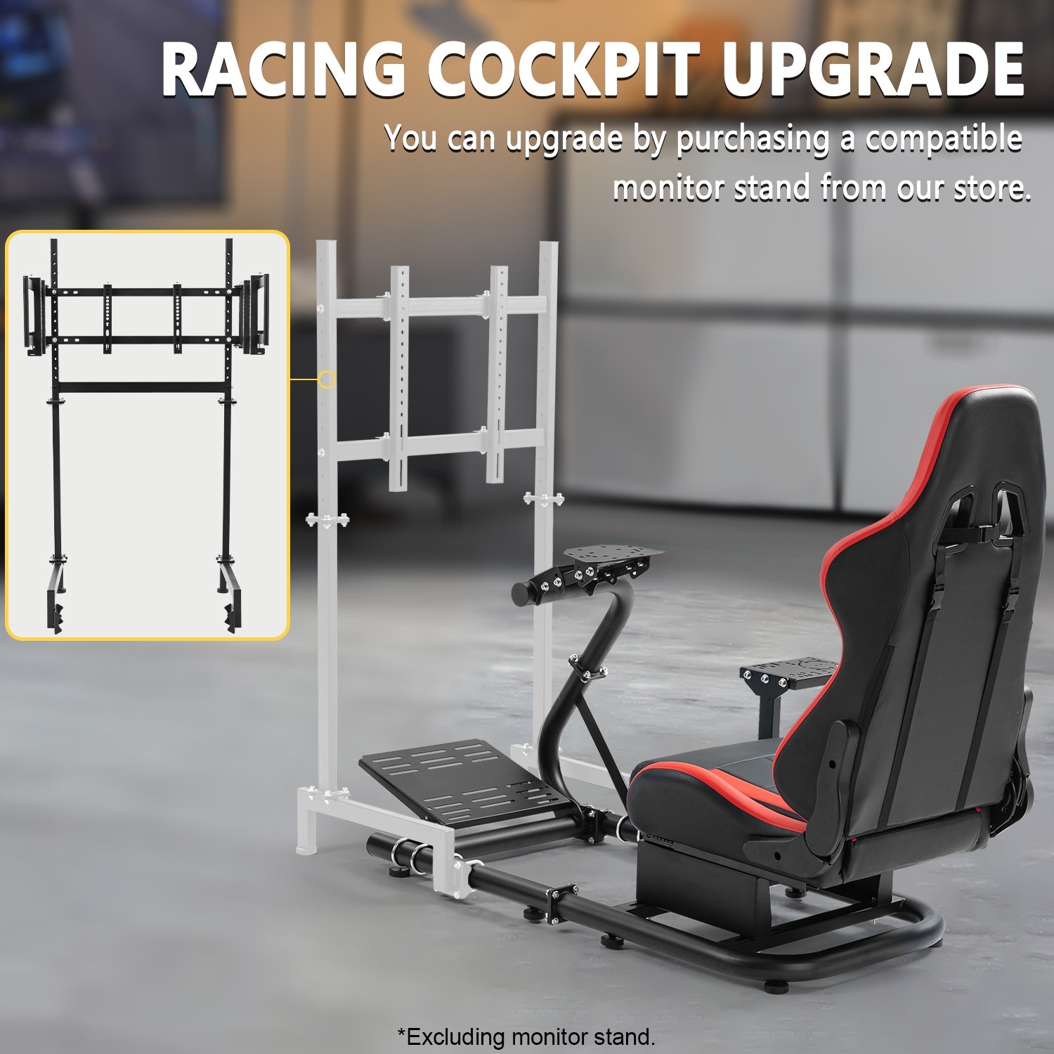 Marada G29 Racing Simulator Cockpit Wheel Stand with Seat Fit Logitech G923 G920
