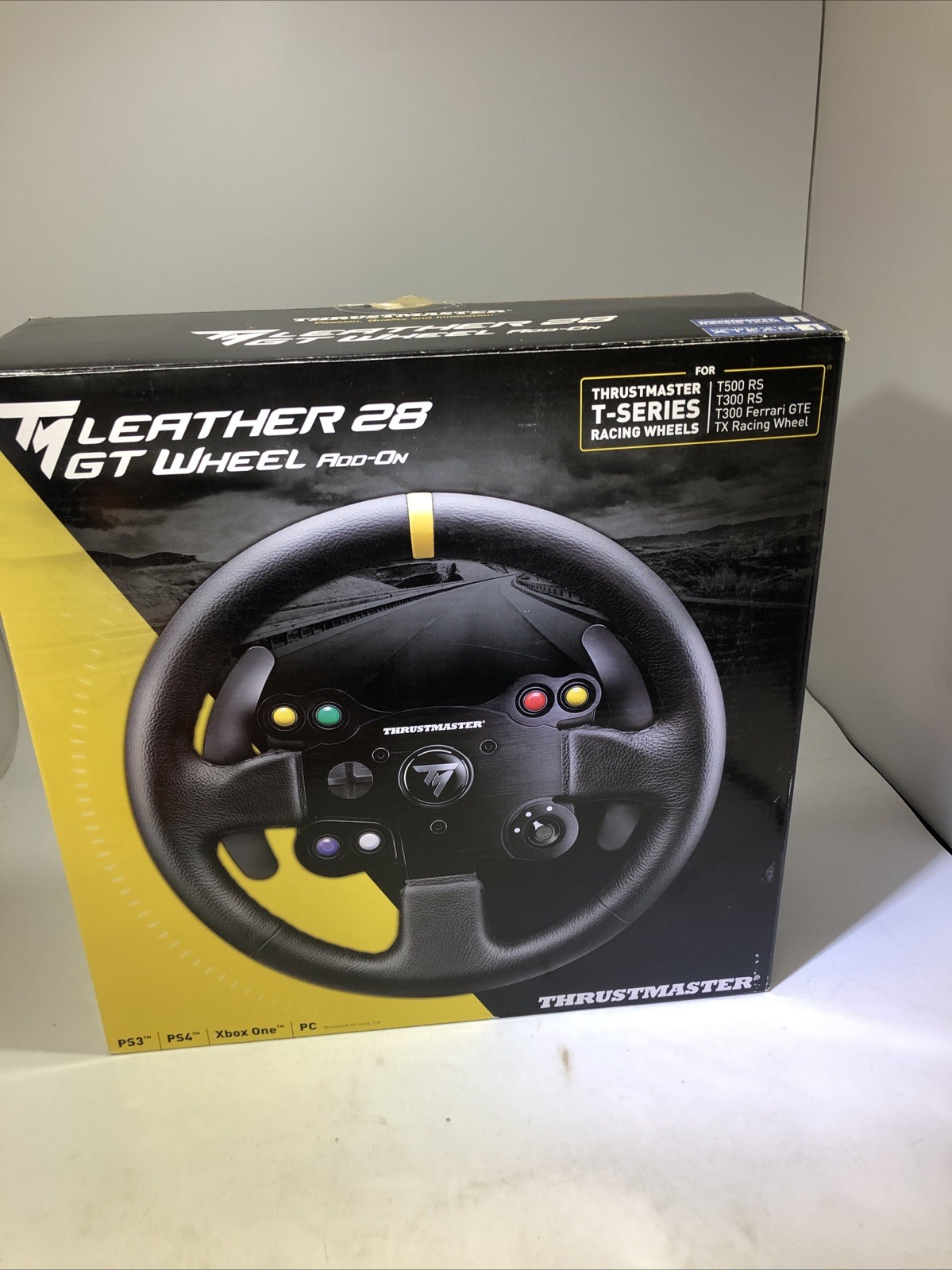 Thrustmaster TM Leather 28 GT Wheel Add-On Open Box Complete W/Box