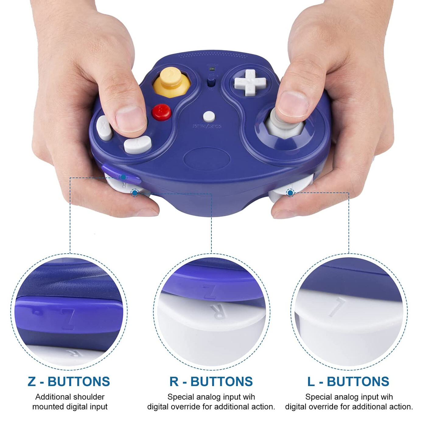 Wired/Wireless GameCube Remote Gamepad Controller for Nintendo NGC GC Console