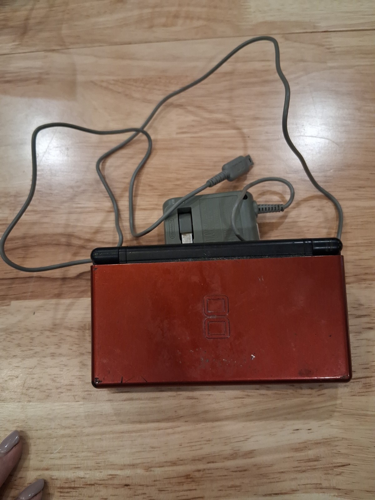 Nintendo DS Lite Handheld System -red/Black With Charger Cord Parts Only