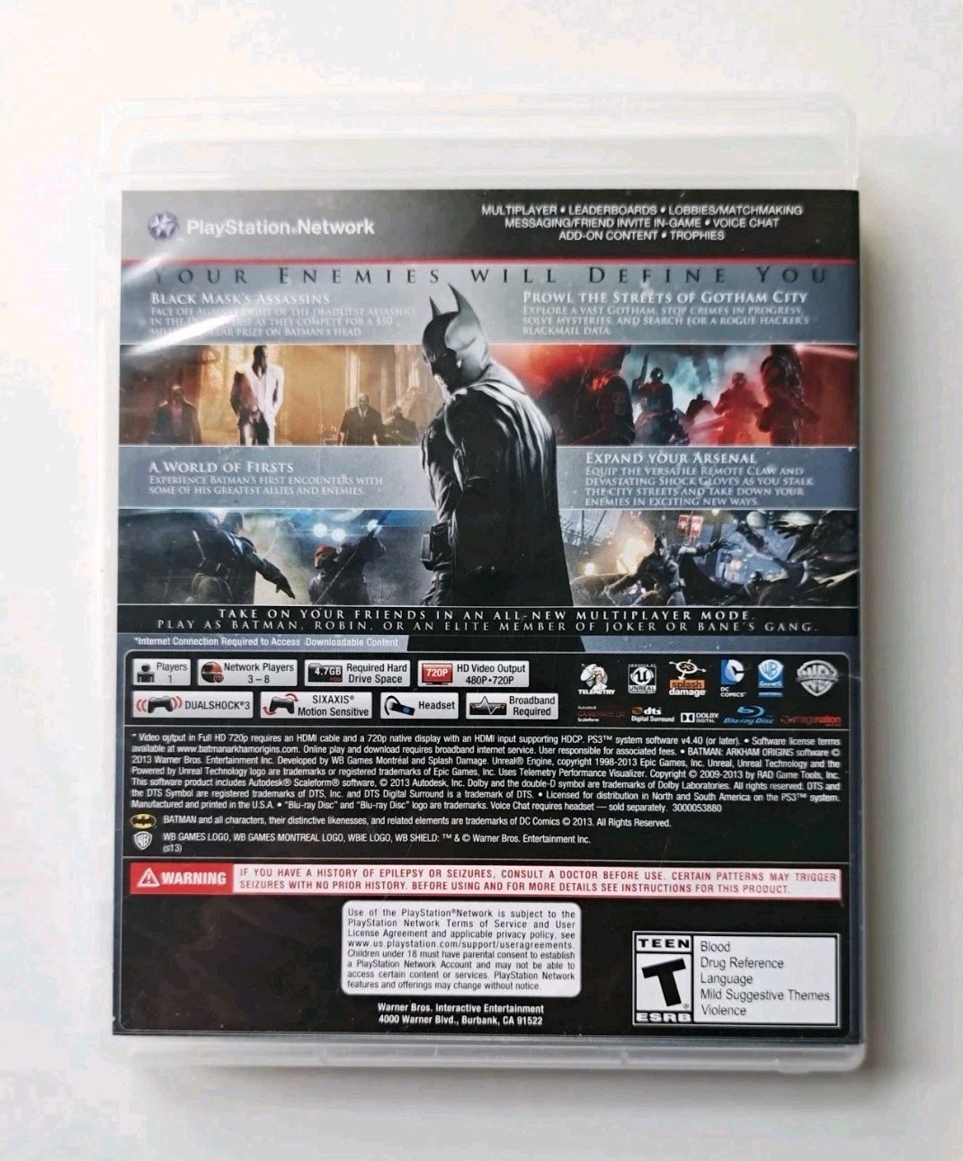 Batman: Arkham Bundle Asylum, City, Origins (Sony PlayStation 3, 2009-2013) CIB