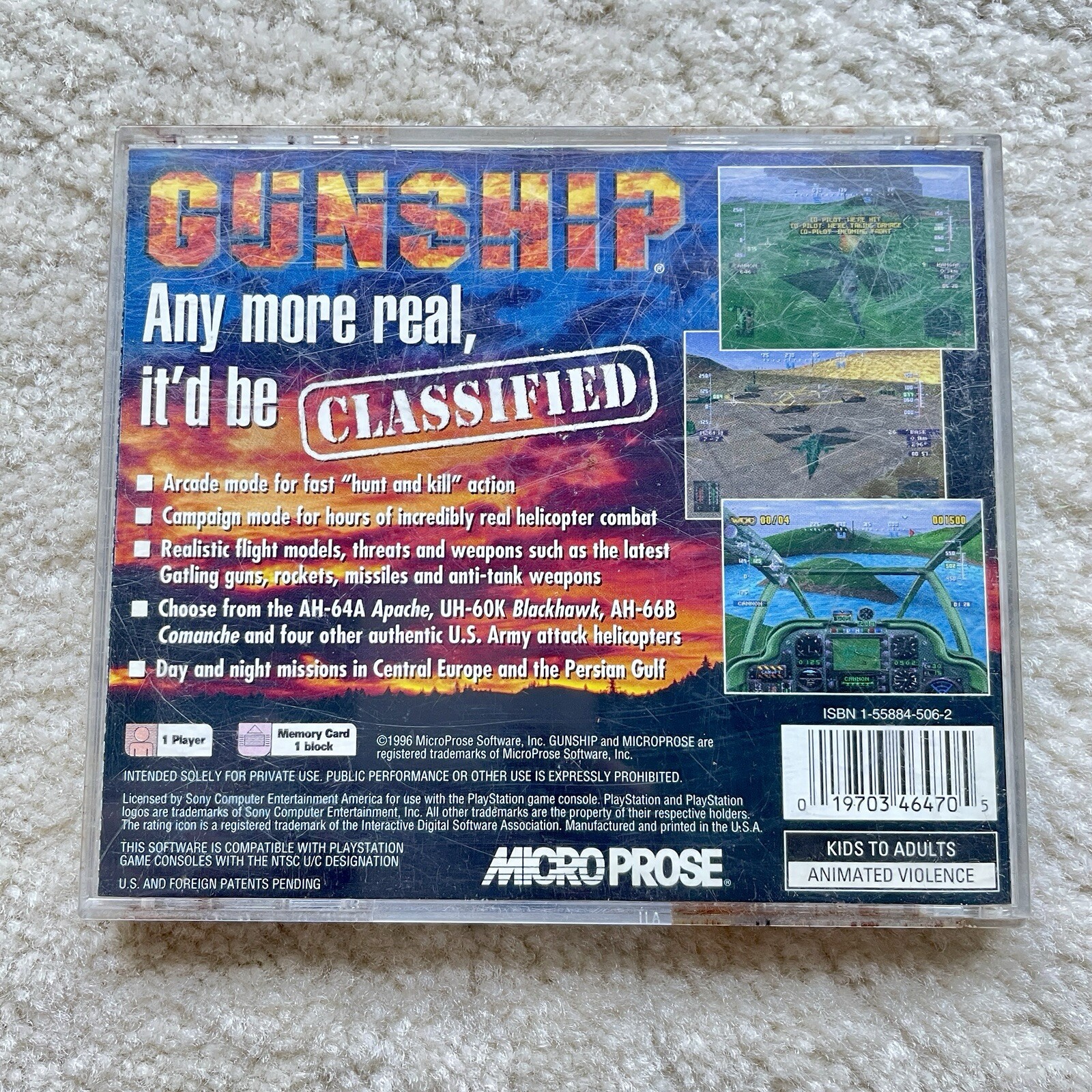 Gunship Playstation 1 PS1 PREOWNED COMPLETE CIB