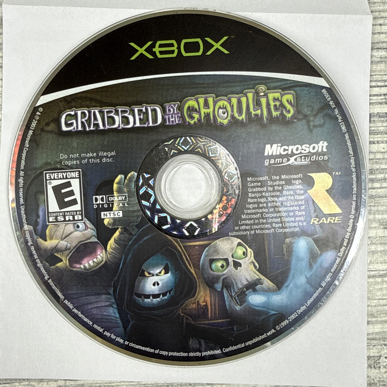 Grabbed by the Ghoulies (Microsoft Xbox, 2003) DISC ONLY