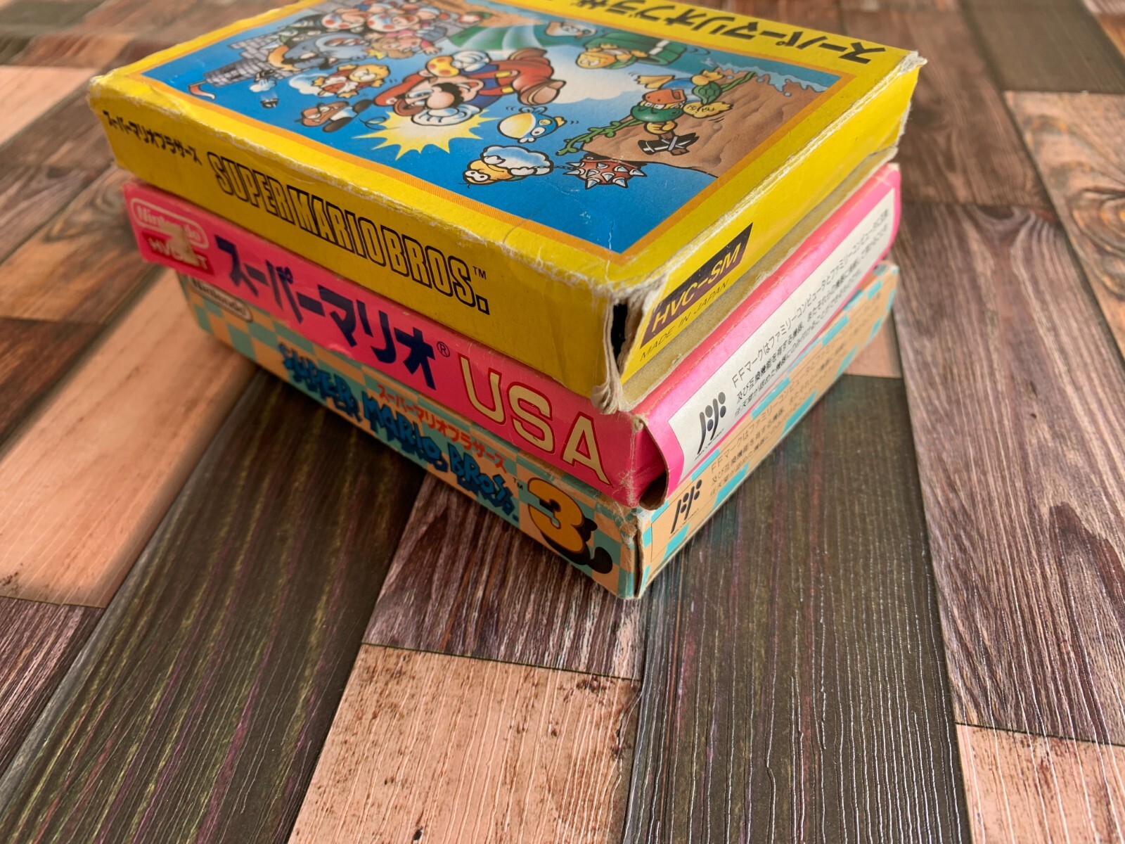 Super Mario Bros. 1 2 3 USA Lot 3 Nintendo Famicom FC NES JP w/Box Instructions