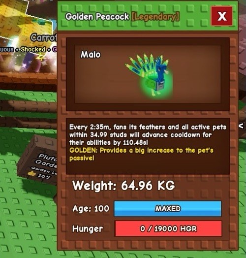 Golden Titan Peacock | Cheapest | 🦚 Pet 65kg – Fast Delivery 📦 Grow a Garden