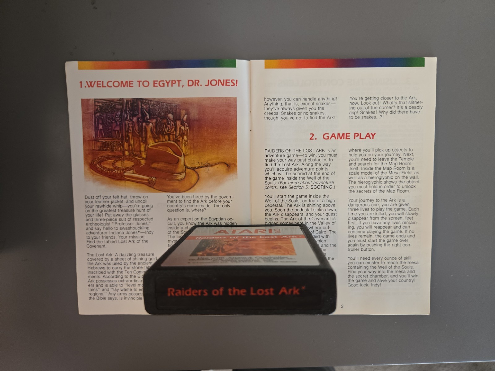 Atari 2600 Raiders of the Lost Ark (1982) Cartridge with Manual – Tested