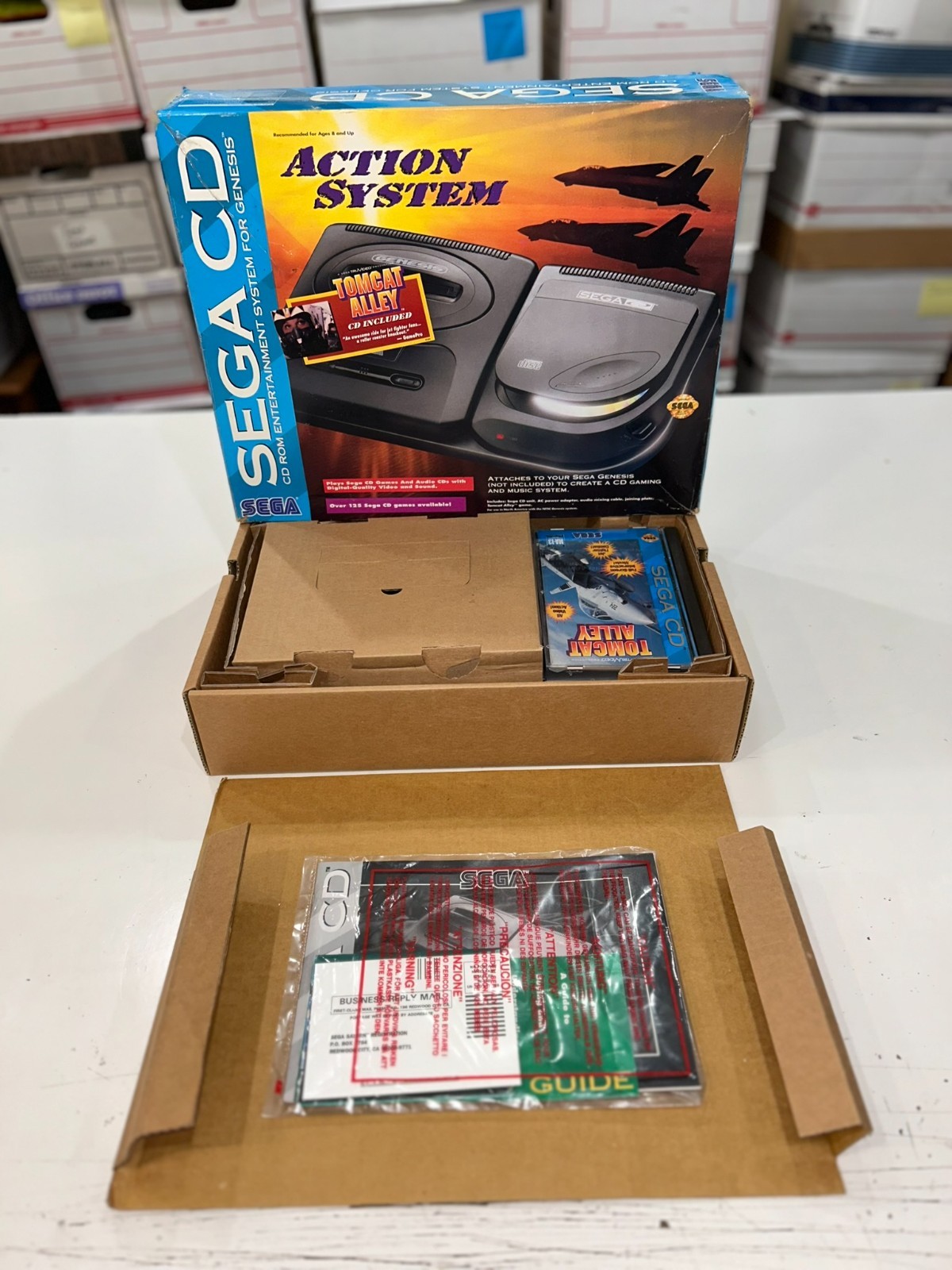 Sega CD Action System CIB 100% Complete in Box with Tomcat Alley Excellent #1