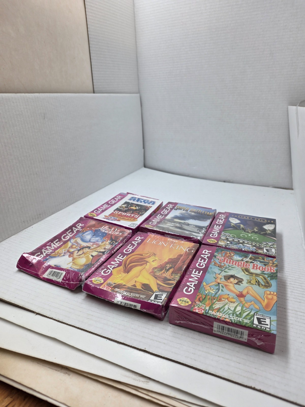 6 NEW Sega Game Gear Games Aladdin,Jungle Book,Lion King,Battletank,Ceasars #A3