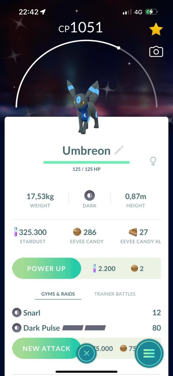 Pokémon Go | Shiny Umbreon Night Scraf | Trade 20k stardust