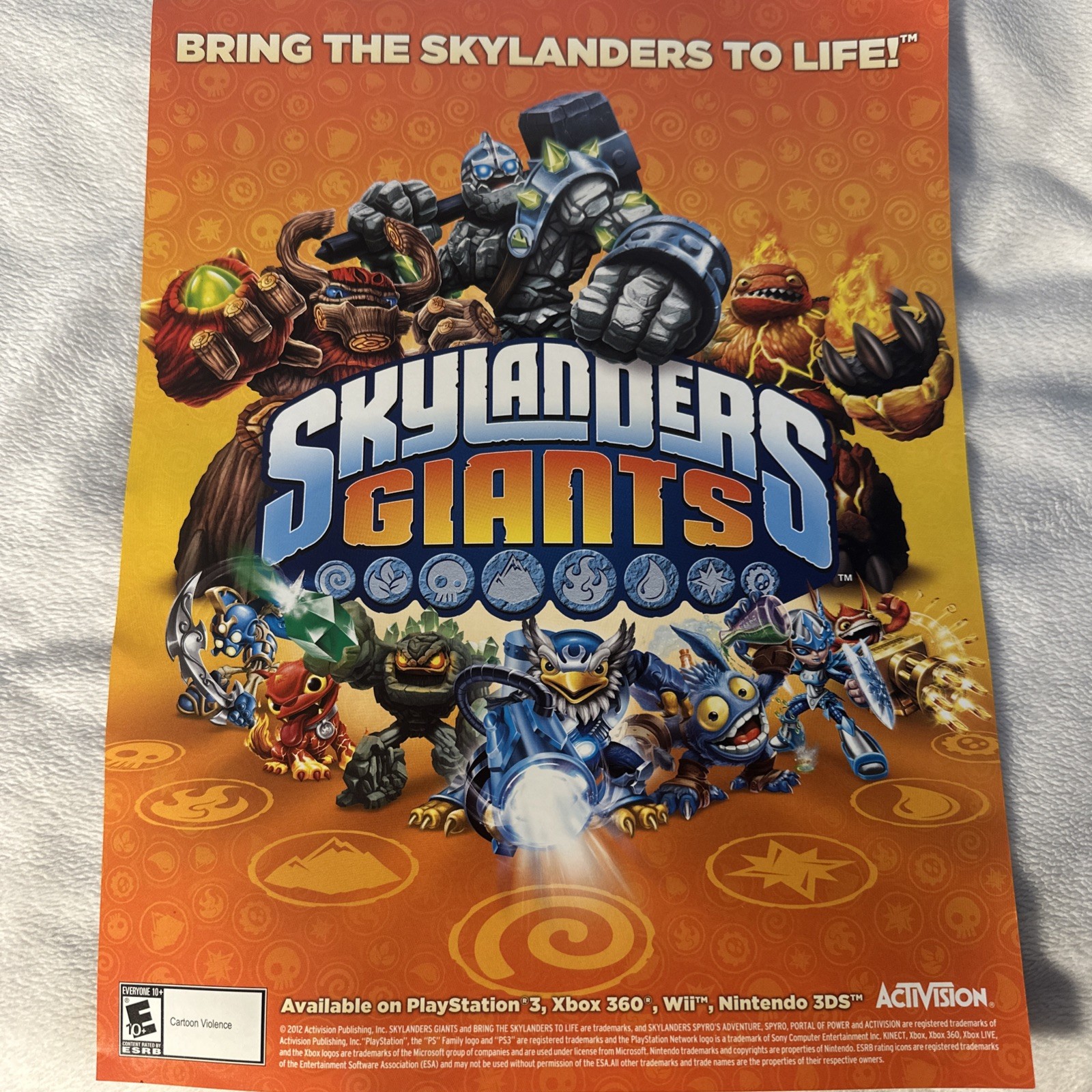 Skylanders GIANTS Adventure map |poster BRAND NEW 8.5×11- Advertising Exclusive