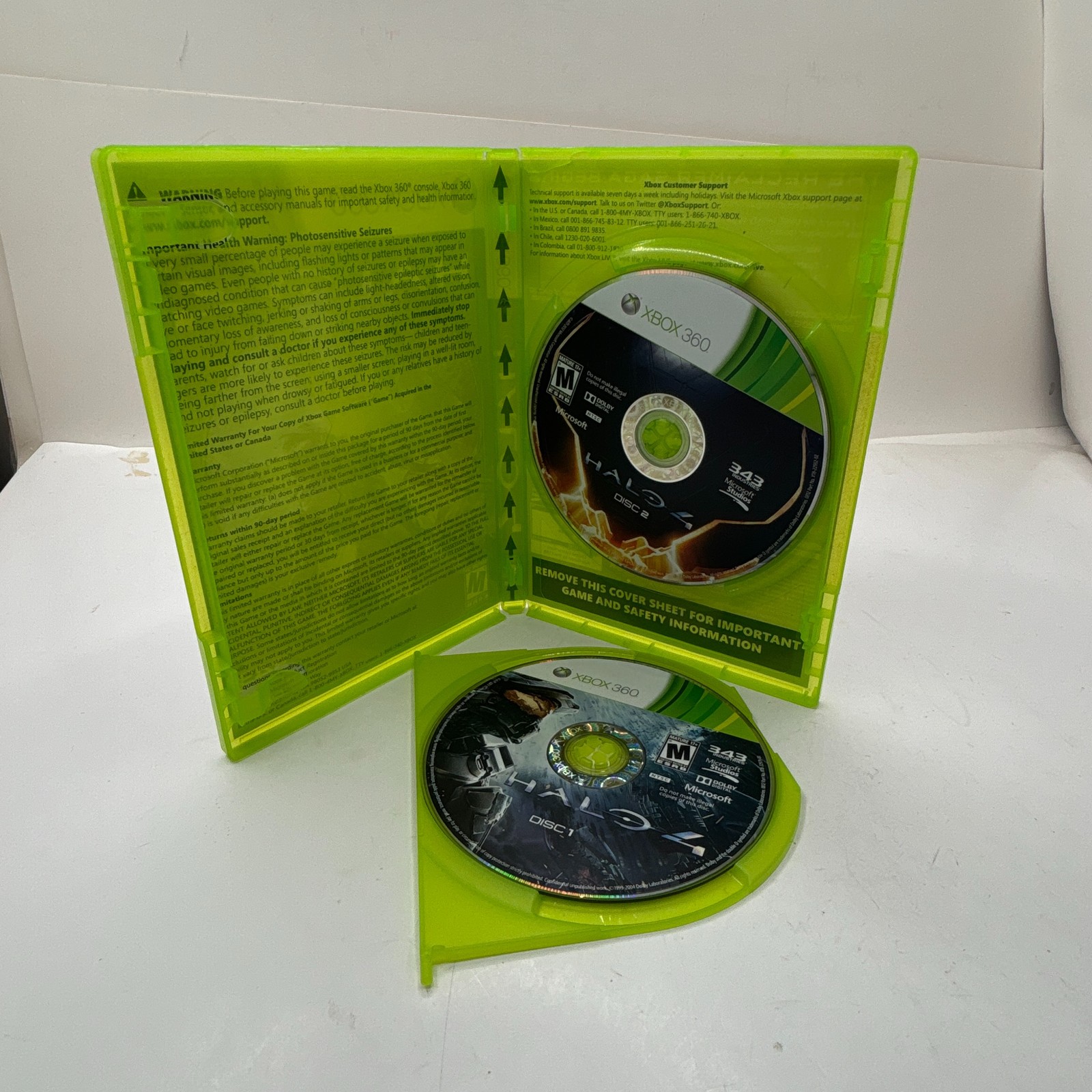 Halo 4 (Microsoft Xbox 360, 2012) 2-Disc Multiplayer Shooter Campaign Co-Op