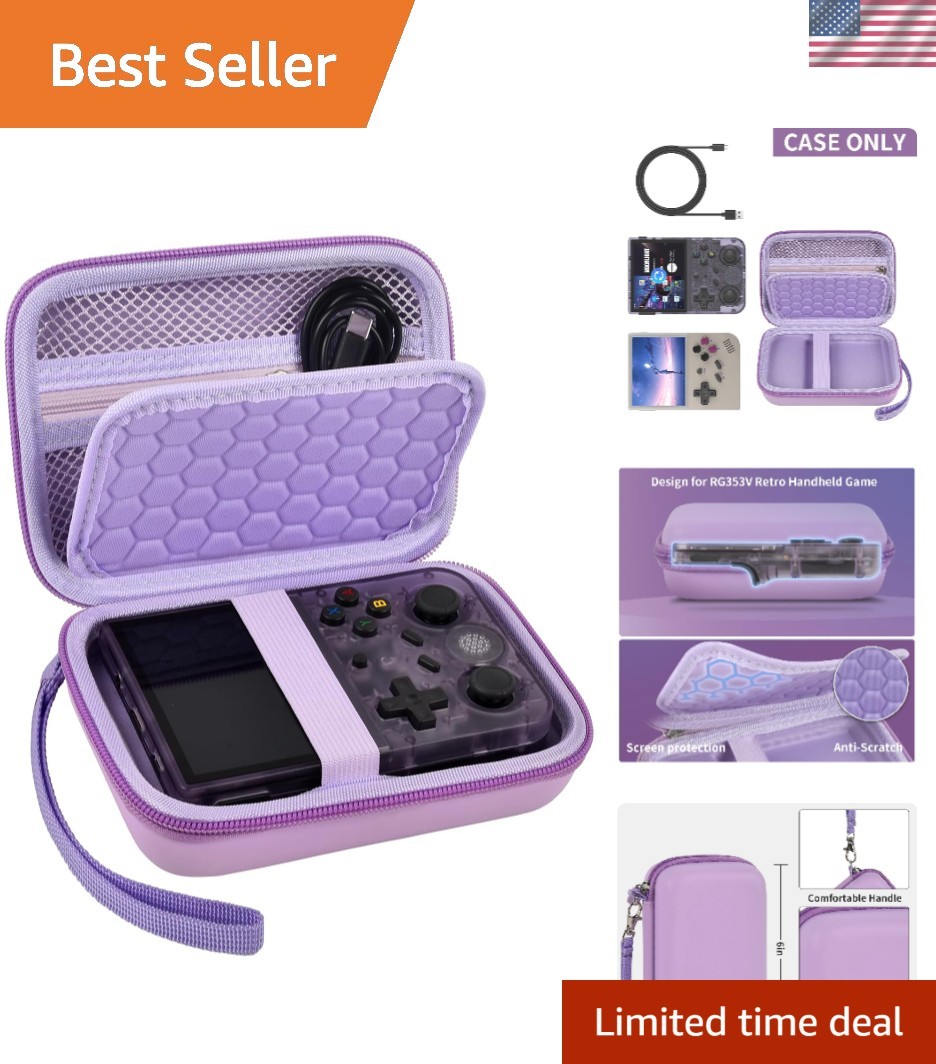 Shockproof and Waterproof Handheld Game Console Case with Accessories Pouch