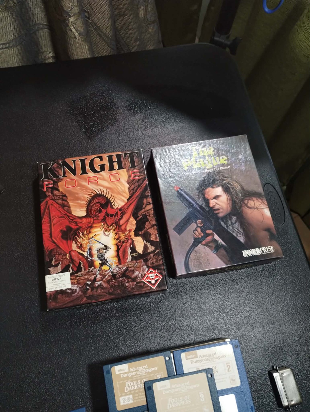 Amiga games lot, boxes and boxed game
