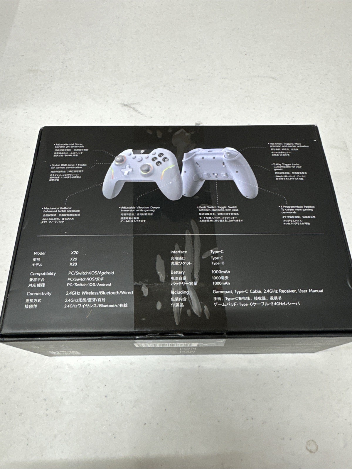 EasySMX – X20 Wireless Gaming Controller, RGB Backlit, Hall Effect Sticks, 1000H