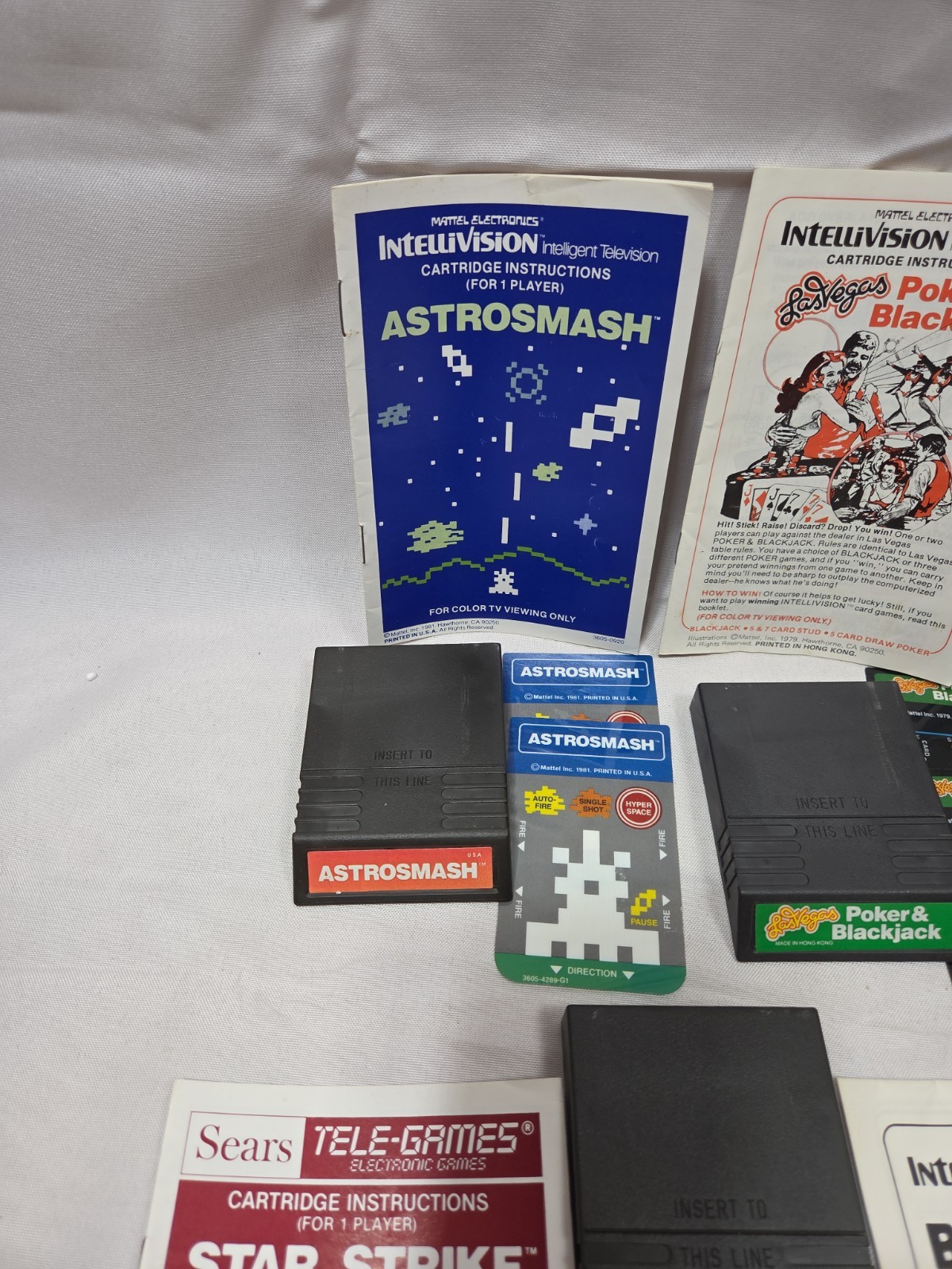 Lot Of 7 Intellivision Games With Overlays And Manuals TESTED Sharp Shot Star