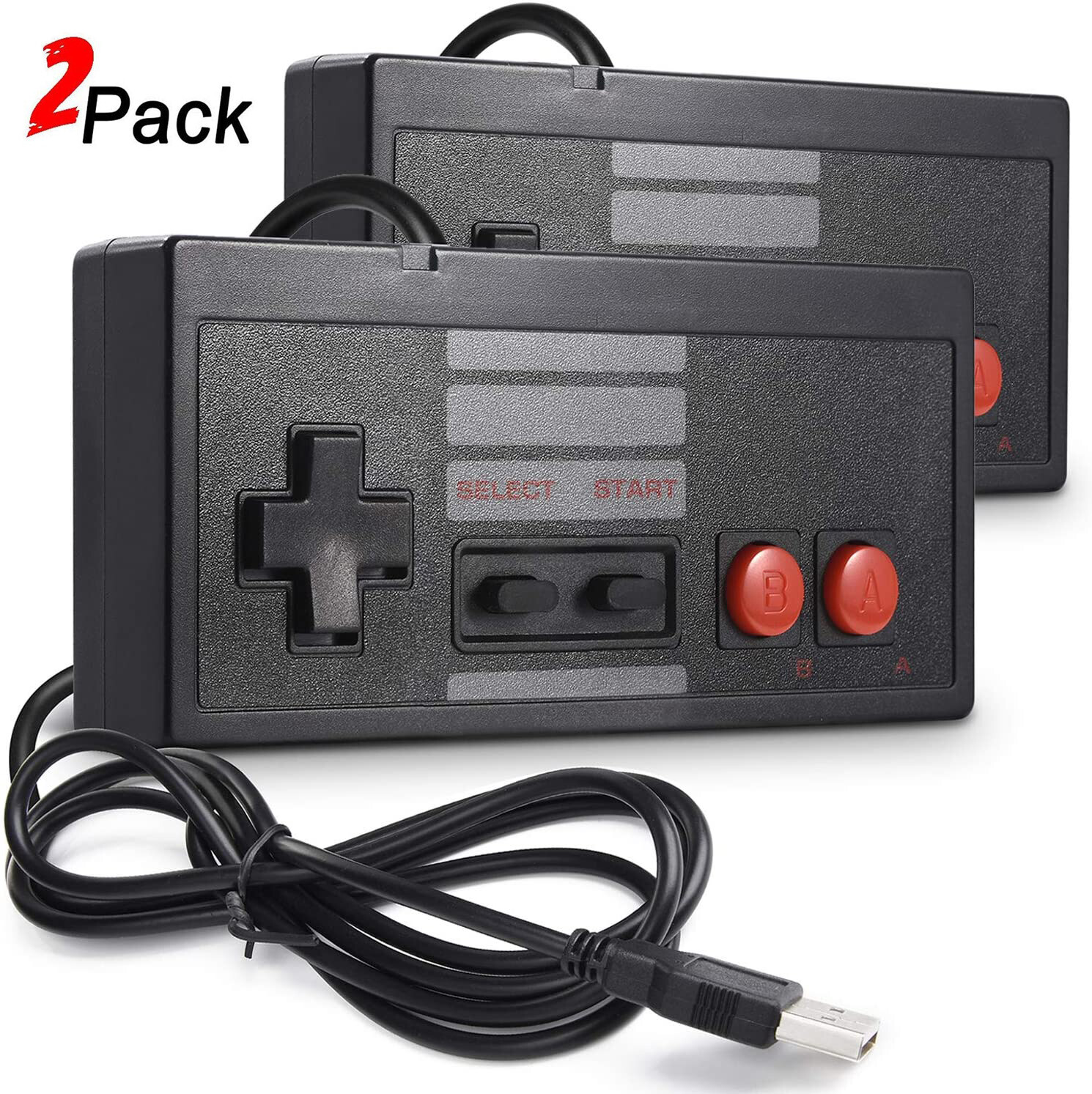 2 Packs Wirded/ Wireless USB NES Controller Gamepad for Windows PC Raspberry Pi