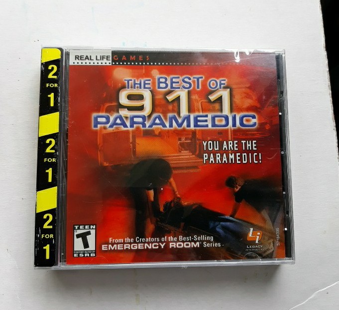 2 Games: 911 PARAMEDIC + ER CODE RED – NEW – Real Life Medical CD-ROM Sealed