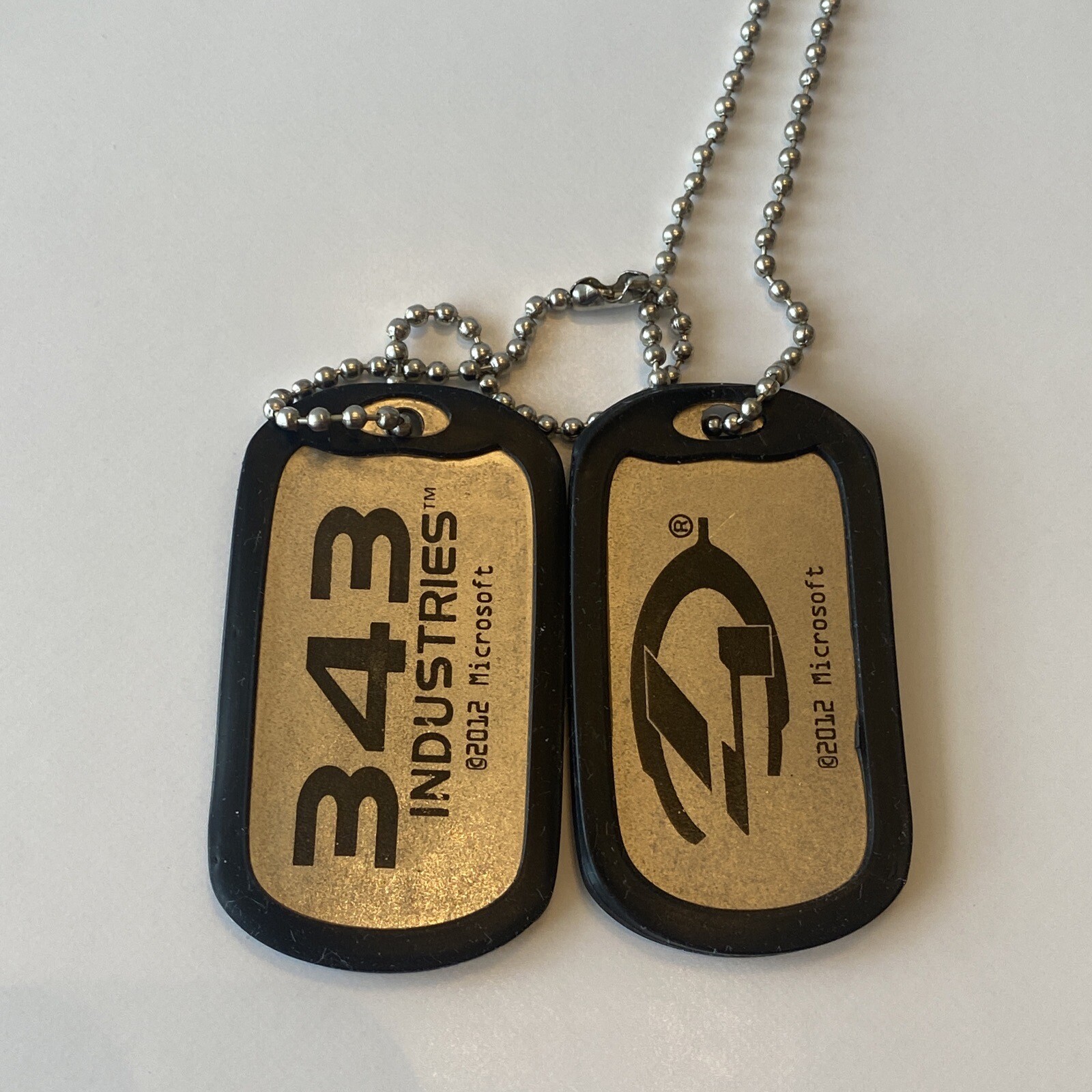 XBOX INFINITY HALO 4 Dog Tags Necklace Lanyard 343 INDUSTRIES, Microsoft 2012