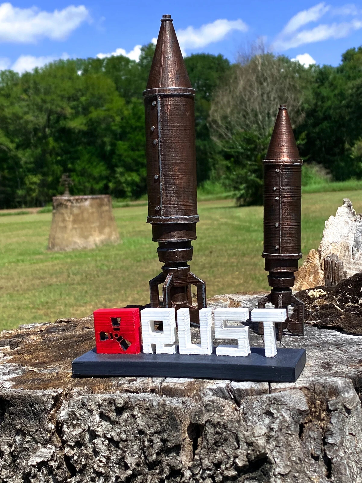 RUST ROCKET Prop Figure Hand Painted Life Size 3D Print Room DECOR Rust game 1:1
